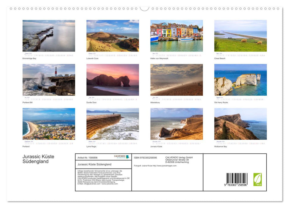 Jurassic Coast - Southern England (CALVENDO Premium Wall Calendar 2024) 