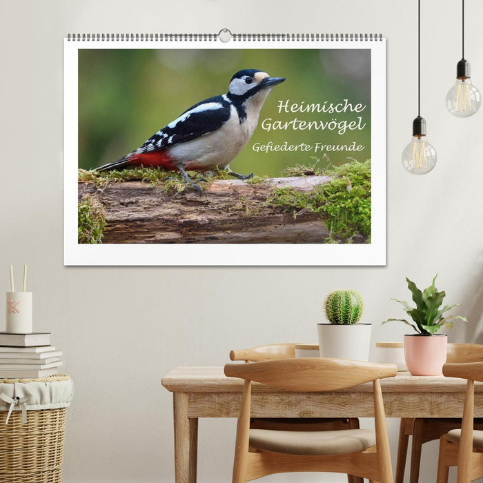Heimische Gartenvögel - Gefiederte Freunde (CALVENDO Wandkalender 2024)
