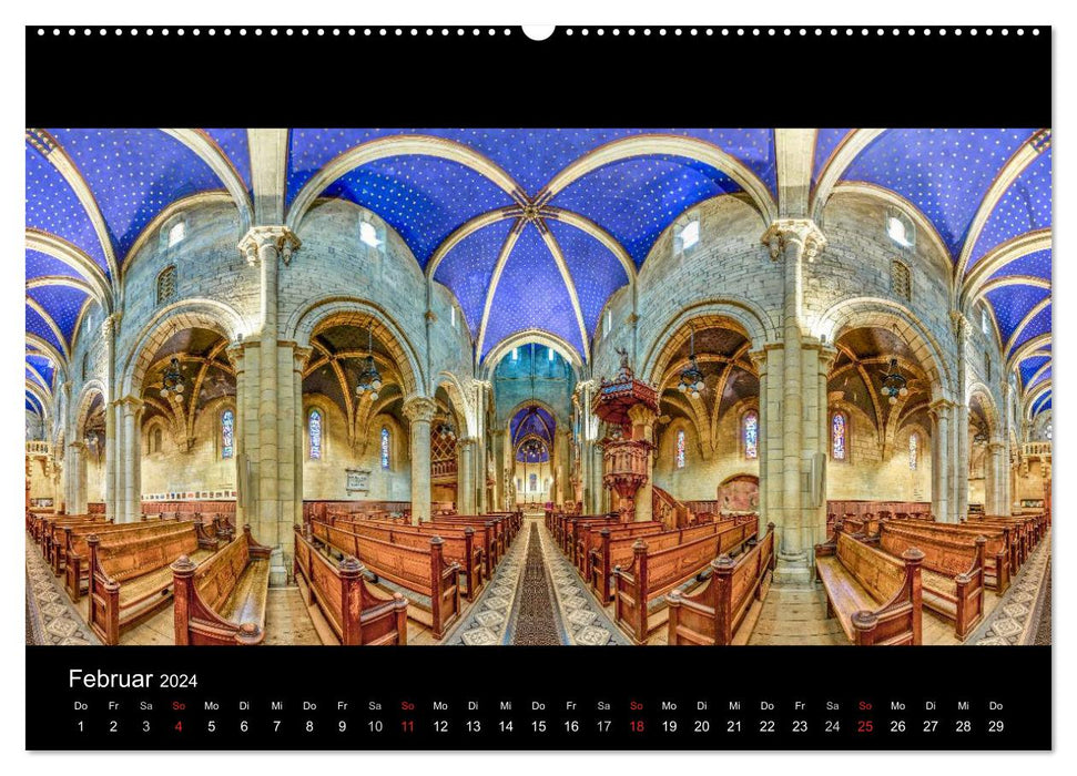 Chapelles, églises et cathédrales 2024 (Calendrier mural CALVENDO 2024) 