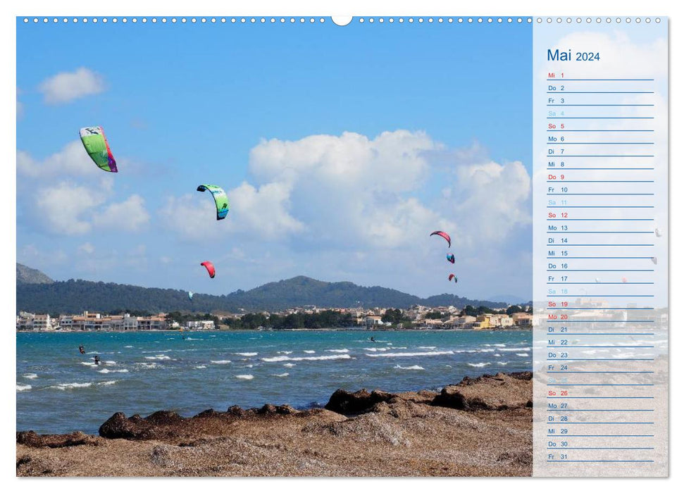 Kitesurf - vent et vagues (Calendrier mural CALVENDO 2024) 