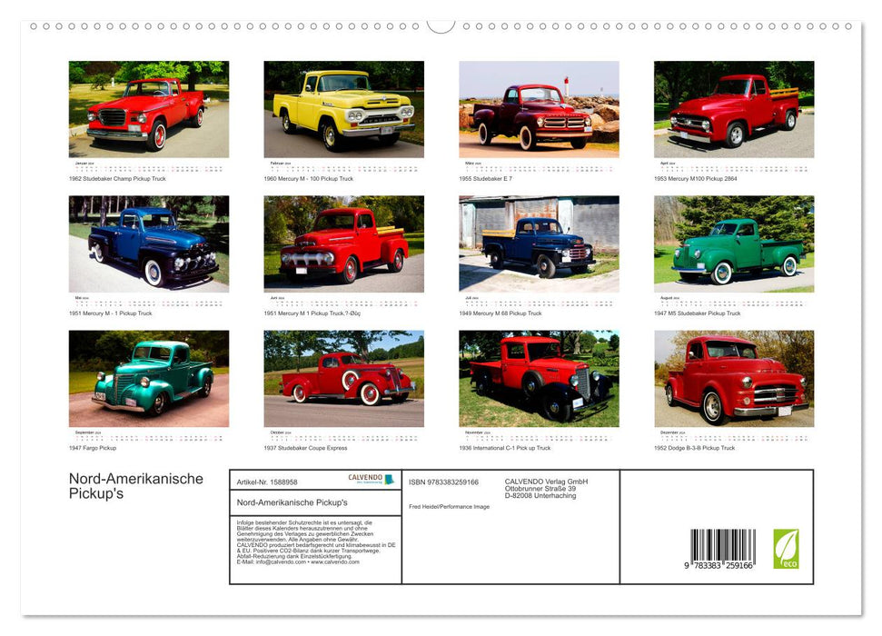 Nord-Amerikanische Pickup's (CALVENDO Premium Wandkalender 2024)