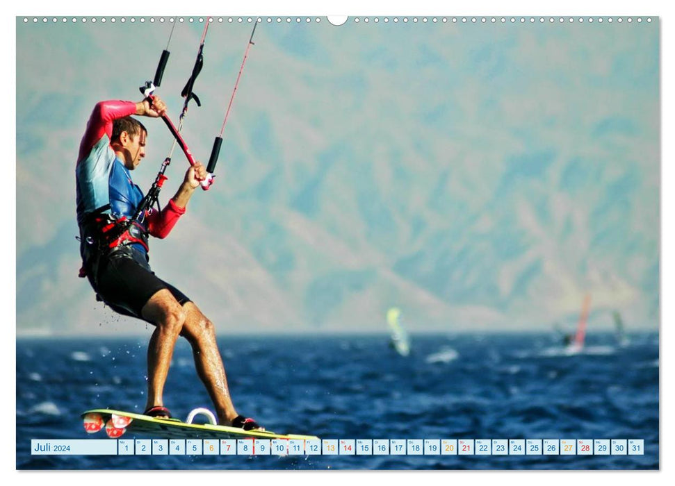 Kitesurf - eau, vent et gars cool (Calendrier mural CALVENDO Premium 2024) 