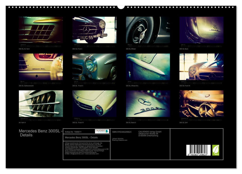 Mercedes Benz 300 SL - Details (CALVENDO Premium Wall Calendar 2024) 