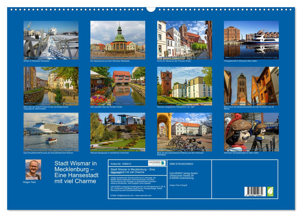 Stadt Wismar in Mecklenburg – Eine Hansestadt mit viel Charme (CALVENDO Wandkalender 2024)