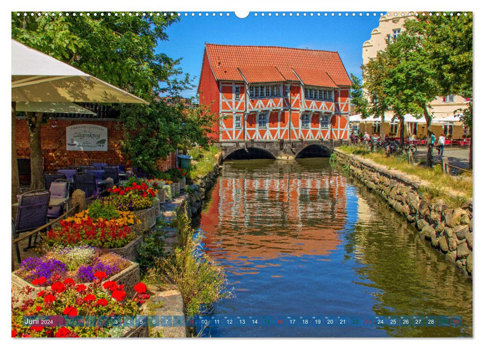 Ville de Wismar dans le Mecklembourg – Une ville hanséatique avec beaucoup de charme (calendrier mural CALVENDO 2024) 