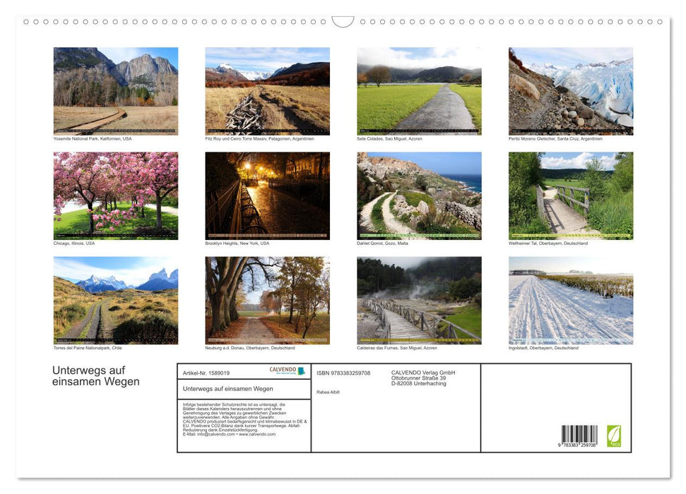 On the road on lonely paths (CALVENDO wall calendar 2024) 