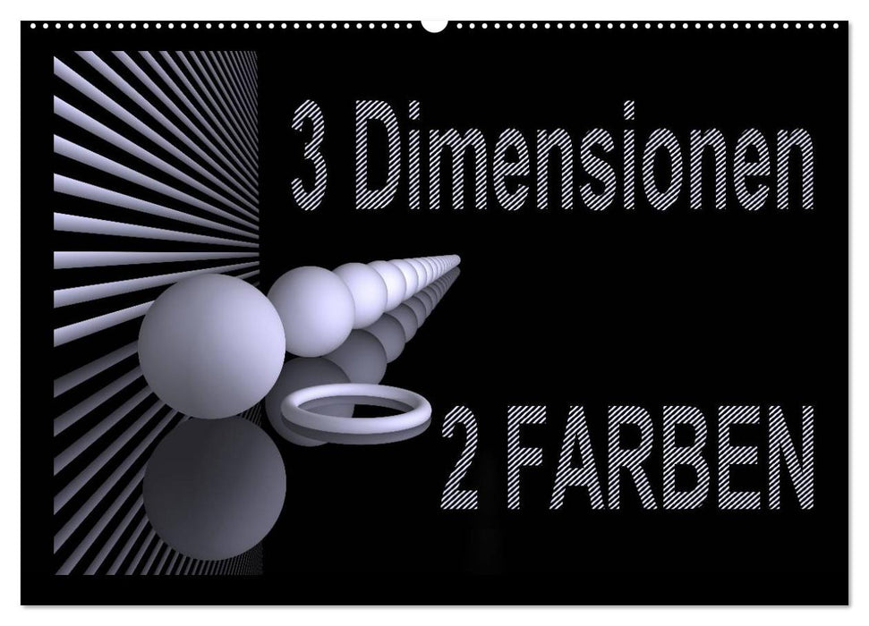 3 dimensions - 2 couleurs (Calendrier mural CALVENDO 2024) 