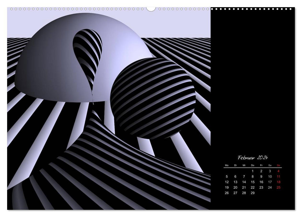 3 dimensions - 2 colors (CALVENDO wall calendar 2024) 