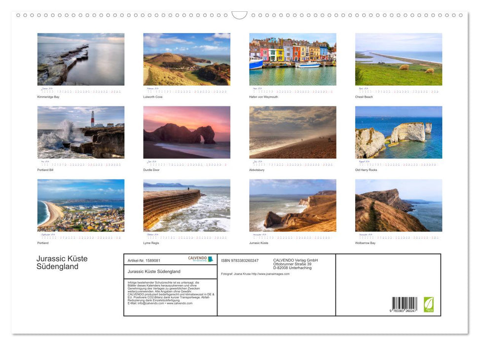 Jurassic Coast - Southern England (CALVENDO Wall Calendar 2024) 