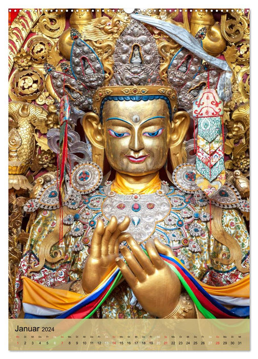 BUDDHA in GOLD (CALVENDO Premium Wandkalender 2024)