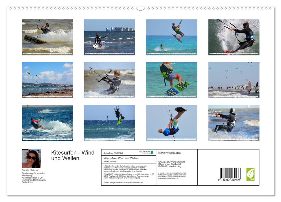 Kitesurf - vent et vagues (Calendrier mural CALVENDO Premium 2024) 
