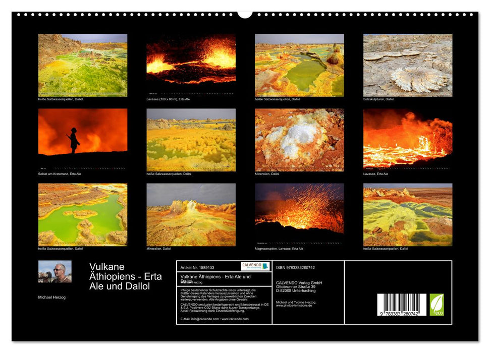 Volcans d'Éthiopie – Erta Ale et Dallol (Calvendo Premium Wall Calendar 2024) 