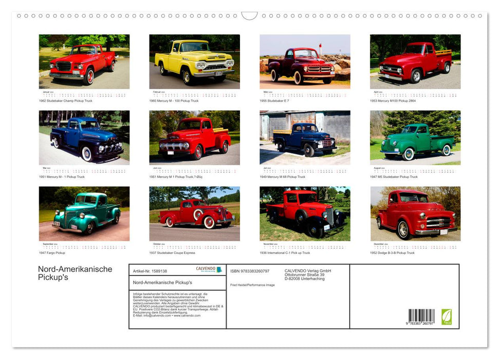 North American pickups (CALVENDO wall calendar 2024) 