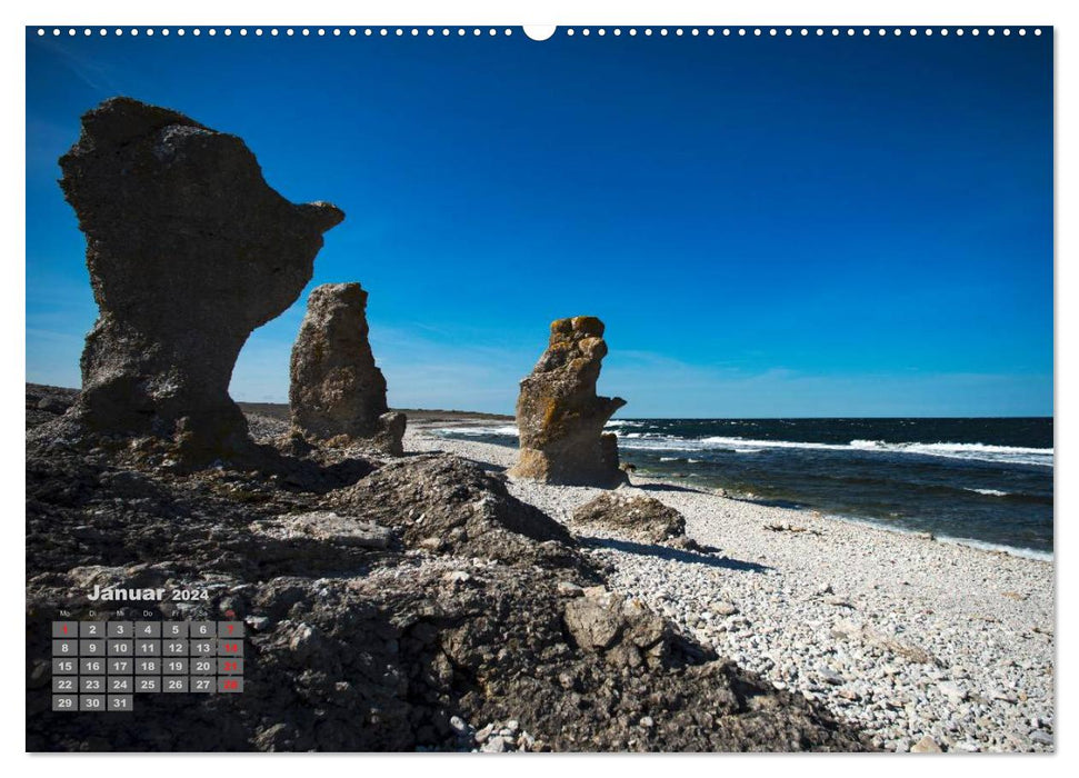 Raukar - Les rochers bizarres de Gotland (calendrier mural CALVENDO 2024) 