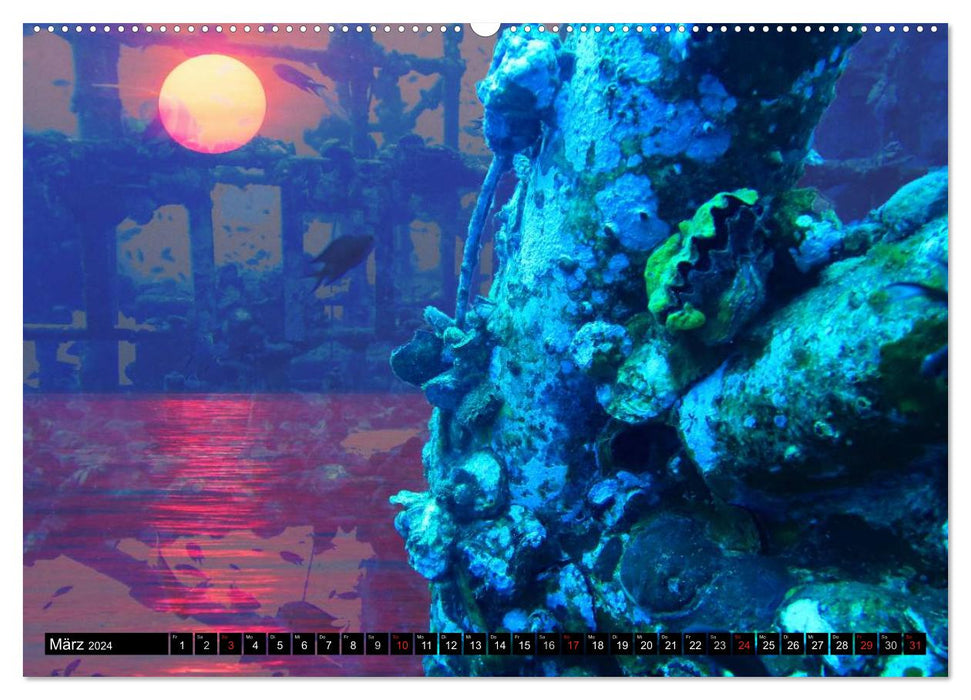 Monde sous-marin surréaliste (Calendrier mural CALVENDO Premium 2024) 