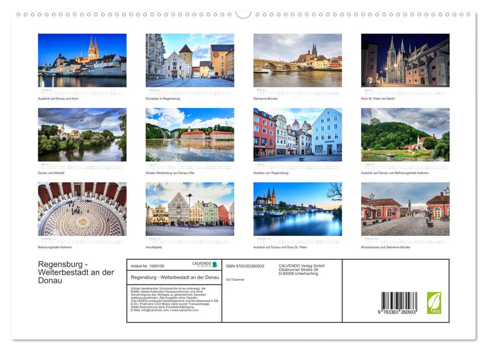 Regensburg - World Heritage City on the Danube (CALVENDO Premium Wall Calendar 2024) 