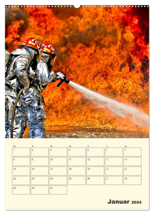 Fire brigade - selfless service worldwide (CALVENDO Premium Wall Calendar 2024) 