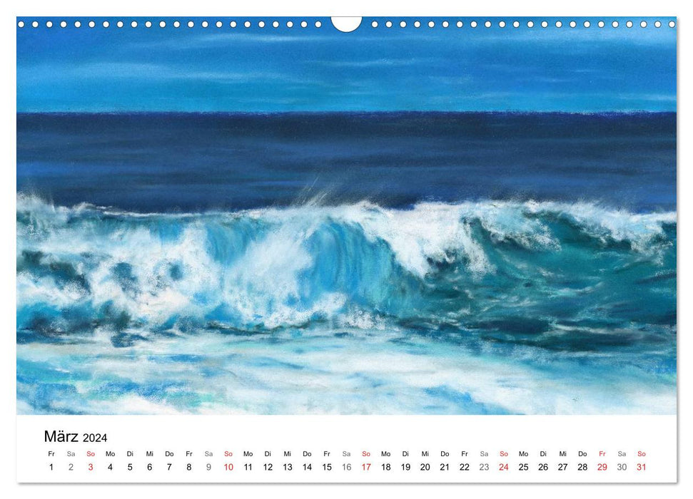 Das Meer in Pastellkreide (CALVENDO Wandkalender 2024)