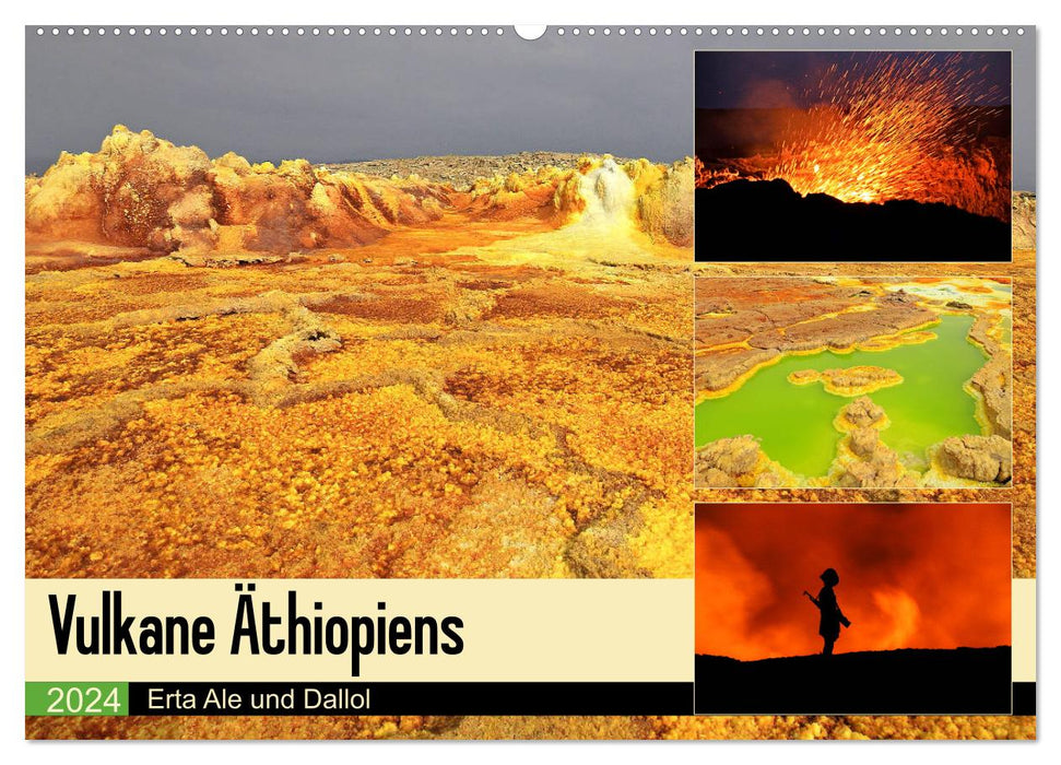Vulkane Äthiopiens - Erta Ale und Dallol (CALVENDO Wandkalender 2024)