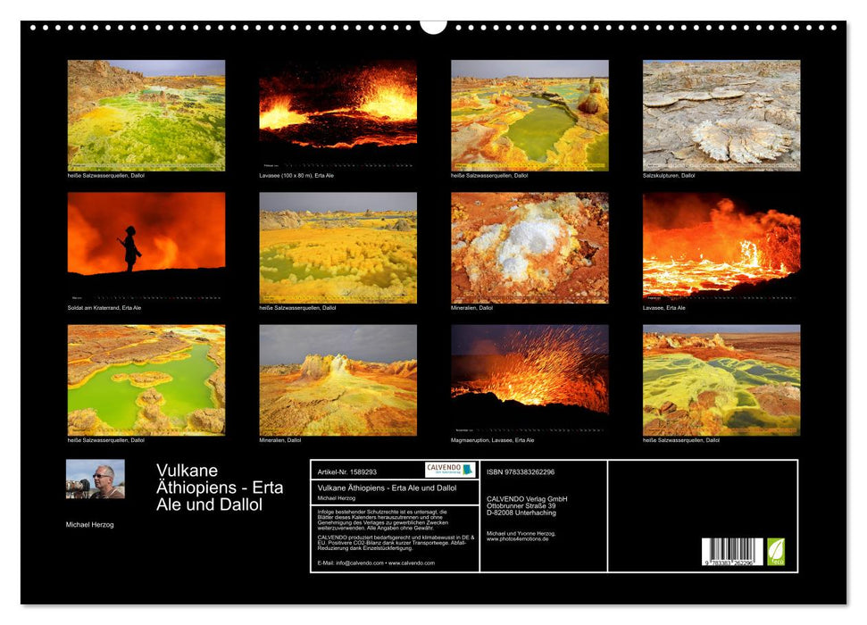 Vulkane Äthiopiens - Erta Ale und Dallol (CALVENDO Wandkalender 2024)