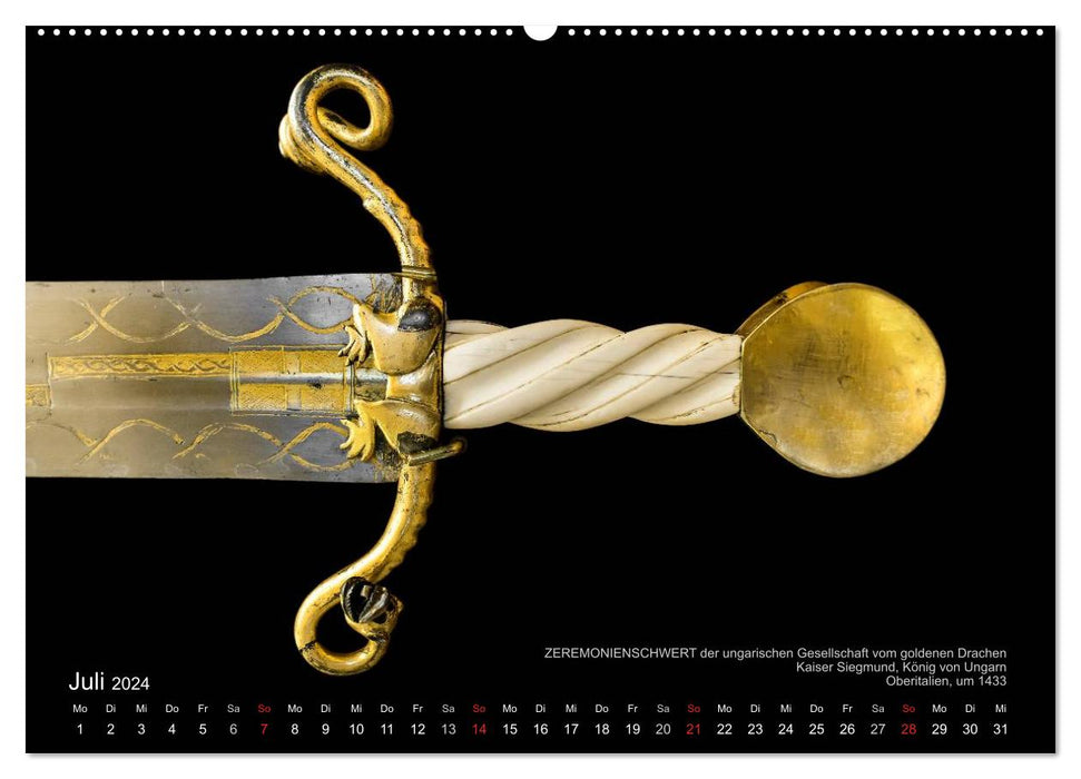 Historische Rüstungen und Waffen (CALVENDO Premium Wandkalender 2024)
