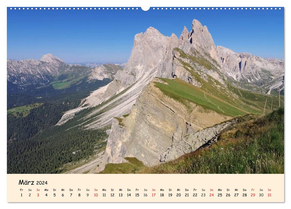 Südtirol - Zwischen Ortler und Dolomiten (CALVENDO Premium Wandkalender 2024)