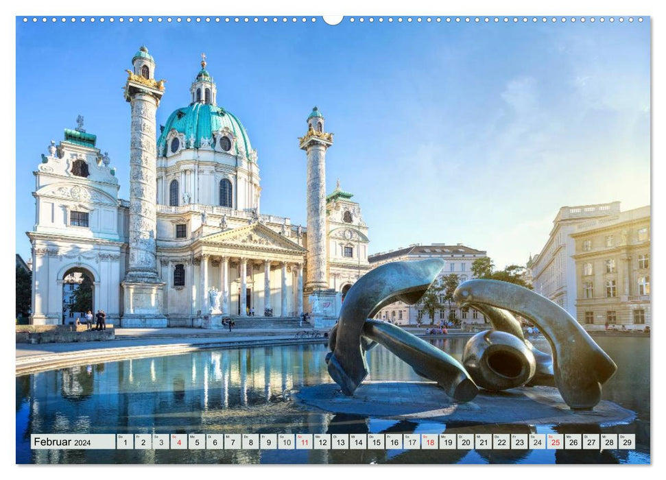 Wien und Graz. Österreichs Perlen (CALVENDO Premium Wandkalender 2024)