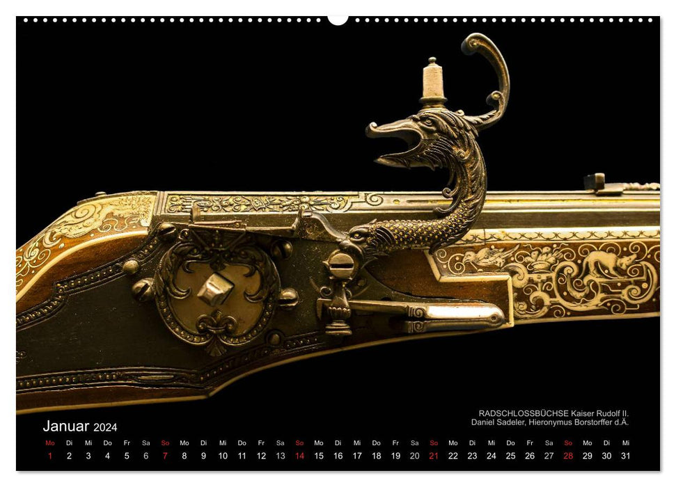 Historische Rüstungen und Waffen (CALVENDO Wandkalender 2024)