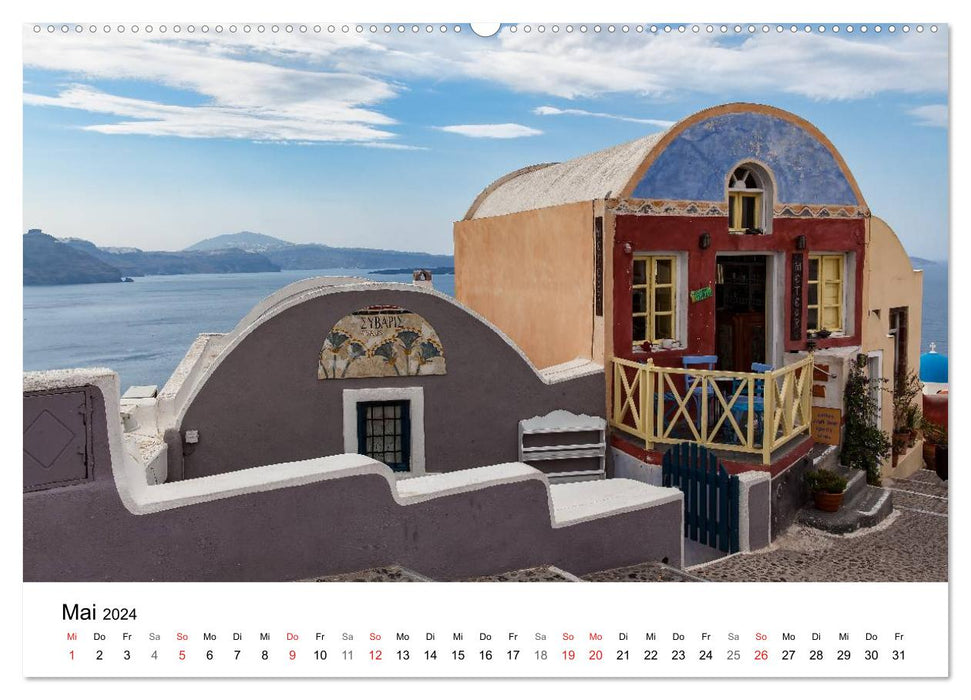 Santorini - Am Krater des Vulkans (CALVENDO Premium Wandkalender 2024)