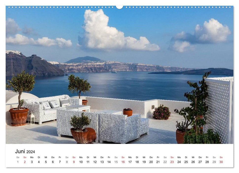 Santorini - Am Krater des Vulkans (CALVENDO Premium Wandkalender 2024)