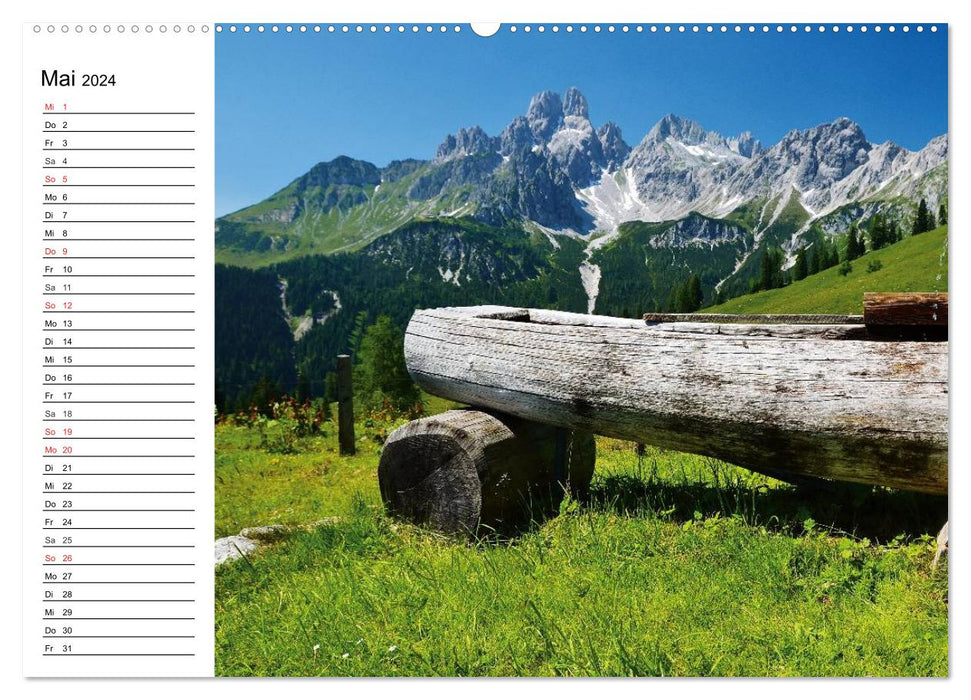 Österreich. Grüße vom Land der Berge und Seen (CALVENDO Premium Wandkalender 2024)