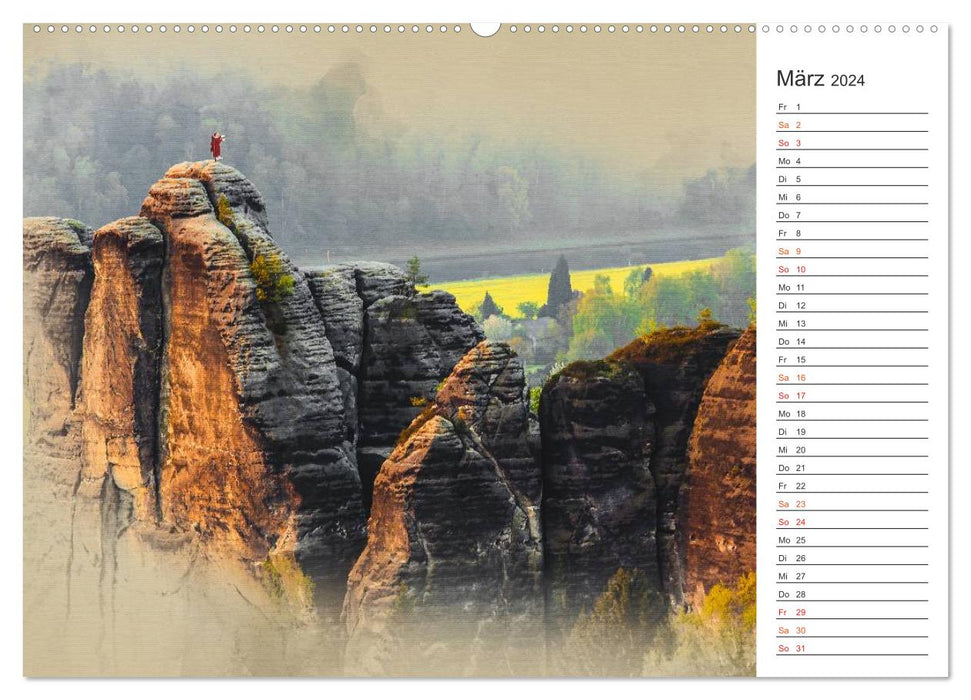 Traumhafte Sächsische Schweiz (CALVENDO Premium Wandkalender 2024)