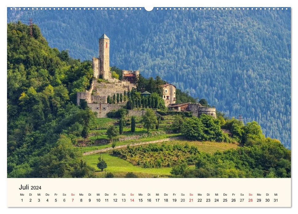 Trentino - Von den Dolomiten bis zum Gardasee (CALVENDO Premium Wandkalender 2024)