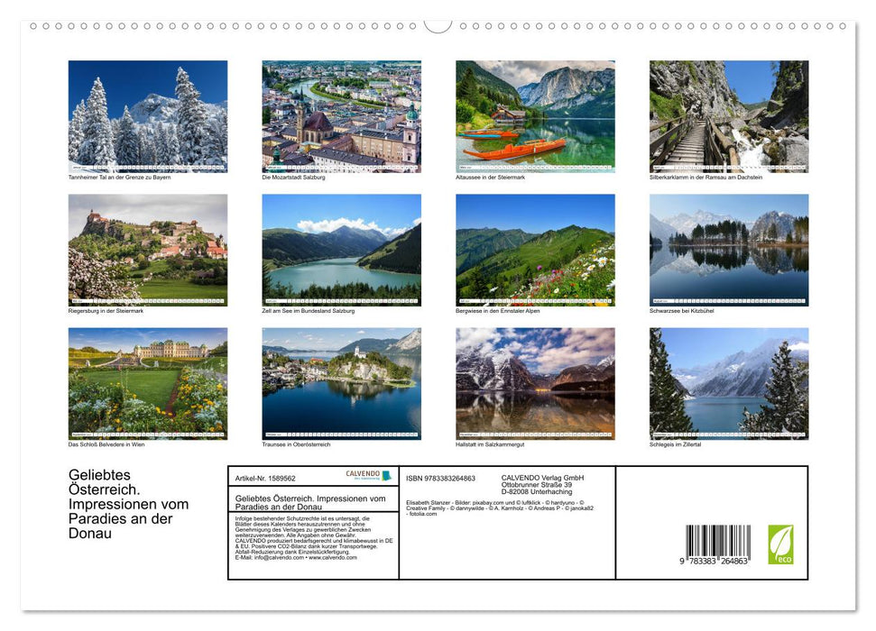Geliebtes Österreich. Impressionen vom Paradies an der Donau (CALVENDO Premium Wandkalender 2024)