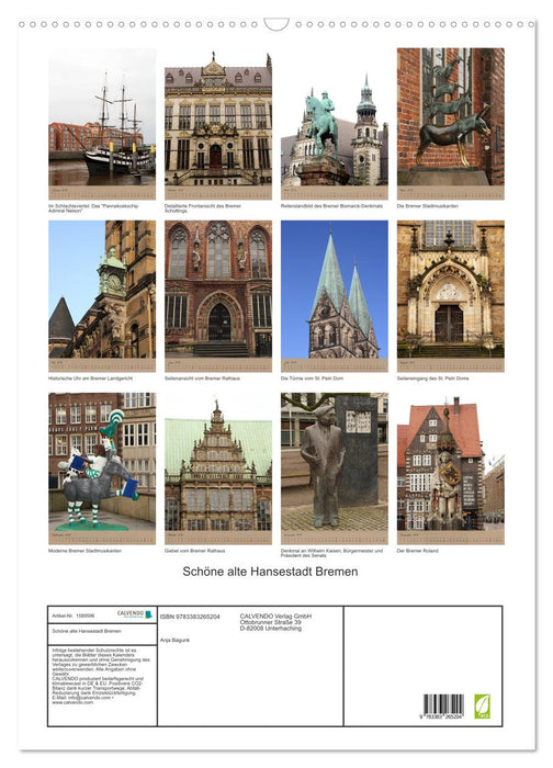 Schöne alte Hansestadt Bremen (CALVENDO Wandkalender 2024)