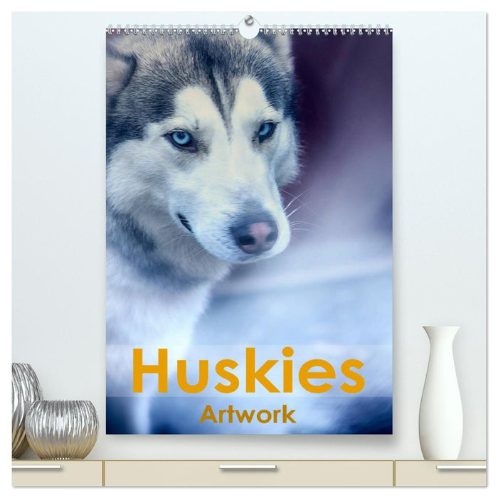 Huskies - Artwork (CALVENDO Premium Wandkalender 2024)