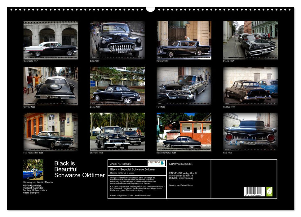 Black is Beautiful - Schwarze Oldtimer (CALVENDO Wandkalender 2024)