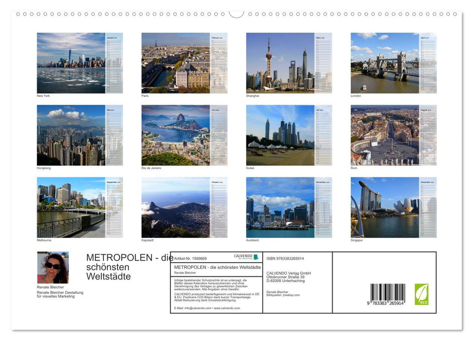 METROPOLEN - die schönsten Weltstädte (CALVENDO Premium Wandkalender 2024)