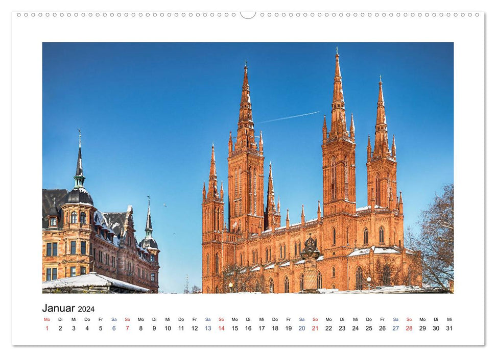 Wiesbaden Kurstadt mit Charme und Flair (CALVENDO Wandkalender 2024)