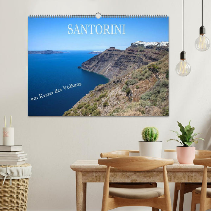 Santorini - Am Krater des Vulkans (CALVENDO Wandkalender 2024)