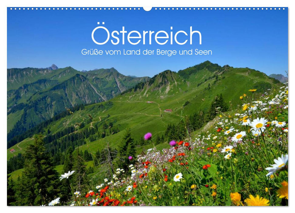 Österreich. Grüße vom Land der Berge und Seen (CALVENDO Wandkalender 2024)