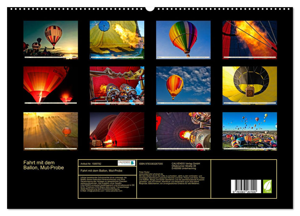 Fahrt mit dem Ballon, Mut-Probe (CALVENDO Premium Wandkalender 2024)