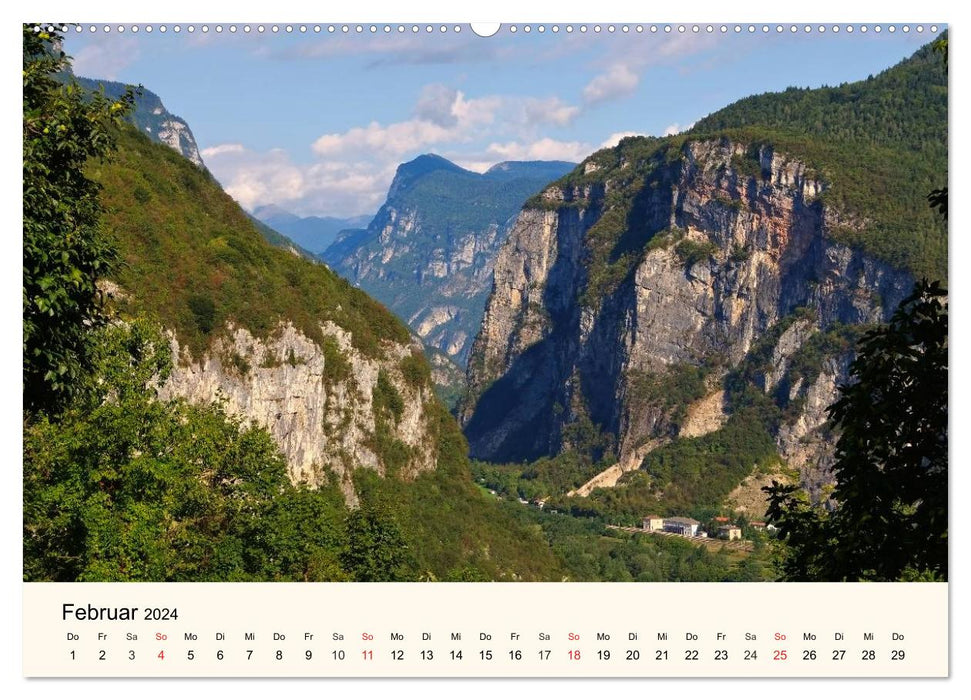 Trentino - Von den Dolomiten bis zum Gardasee (CALVENDO Wandkalender 2024)