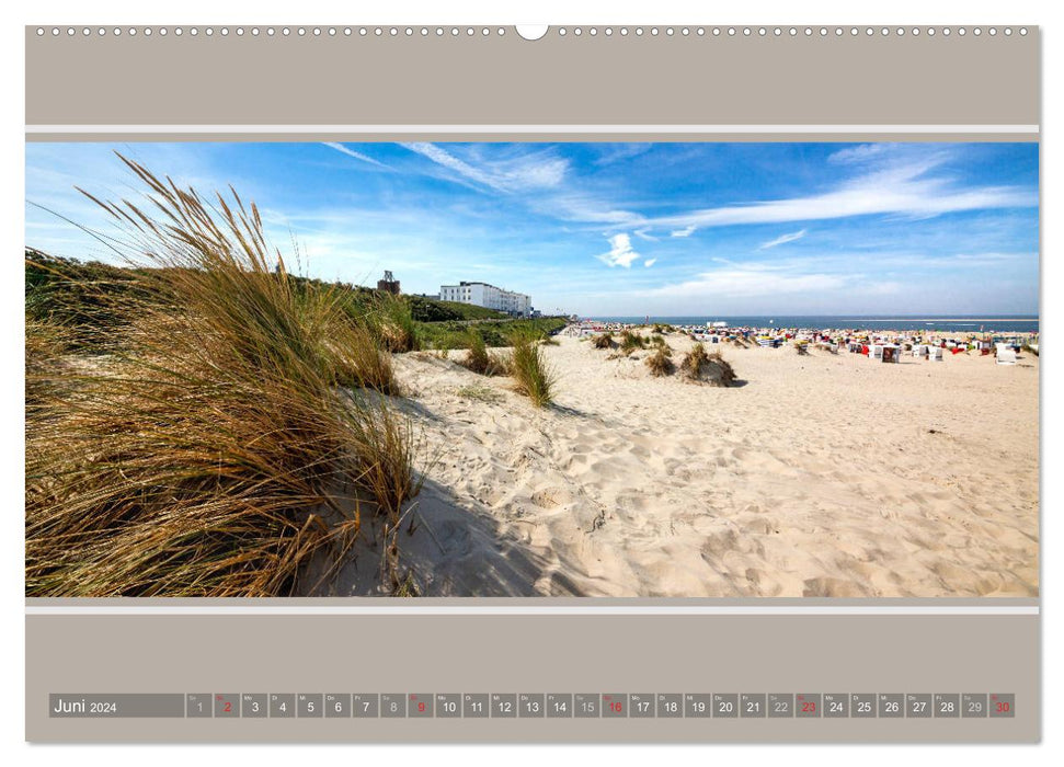Strandblicke Borkum und Norderney (CALVENDO Premium Wandkalender 2024)
