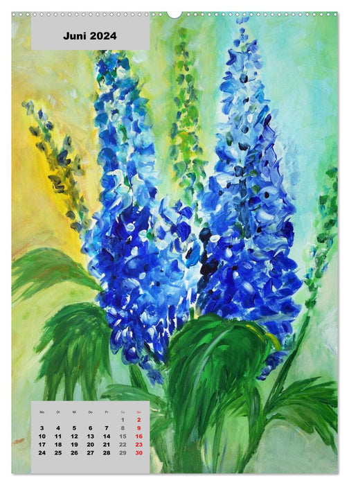 Blumen in Acryl (CALVENDO Premium Wandkalender 2024)
