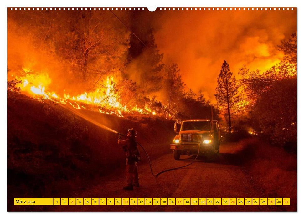 Die Feuerwehr. U.S. Firefighter im Einsatz (CALVENDO Wandkalender 2024)