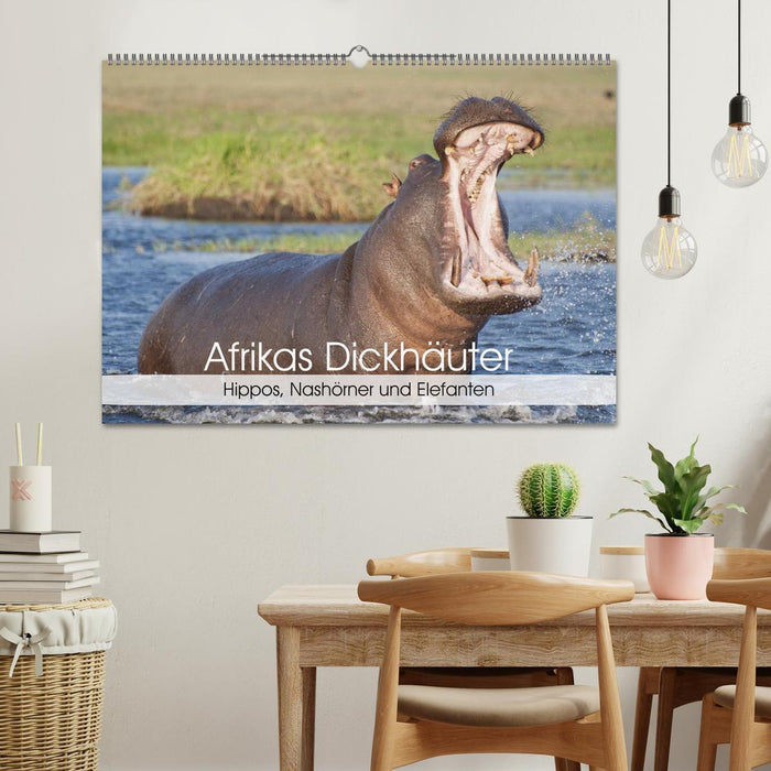 Afrikas Dickhäuter. Hippos, Nashörner und Elefanten (CALVENDO Wandkalender 2024)