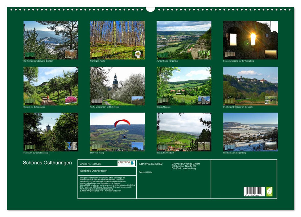 Beautiful Eastern Thuringia (CALVENDO wall calendar 2024) 