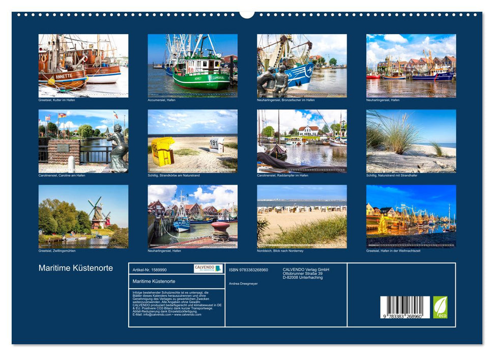 Maritime Küstenorte - von Greetsiel, über Neuharlingersiel bis Schillig (CALVENDO Premium Wandkalender 2024)