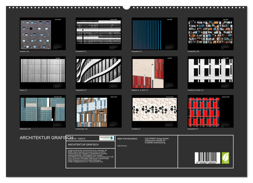 ARCHITEKTUR grafisch (CALVENDO Premium Wandkalender 2024)